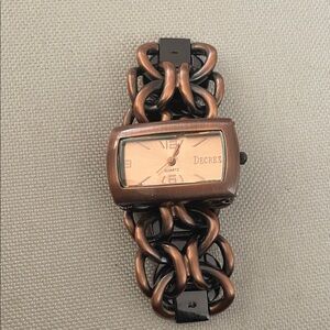 Bronze and Black Chain Link Watch